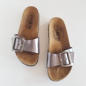 PLAKTON Seychelles Lead Metallic Silver Sandal 37